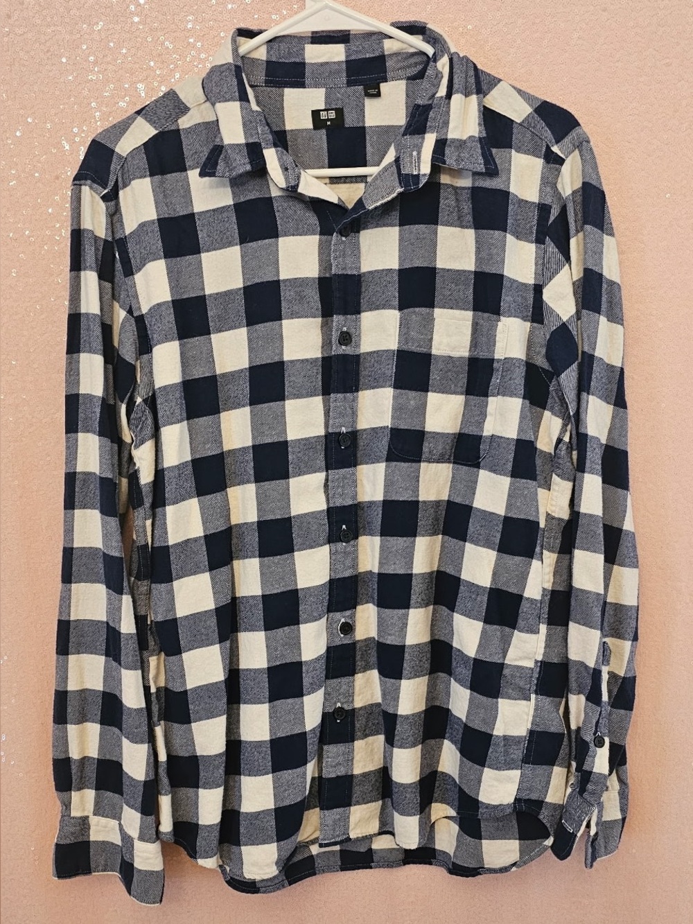 Classic Blue and Cream Check Long-Sleeve Shirt